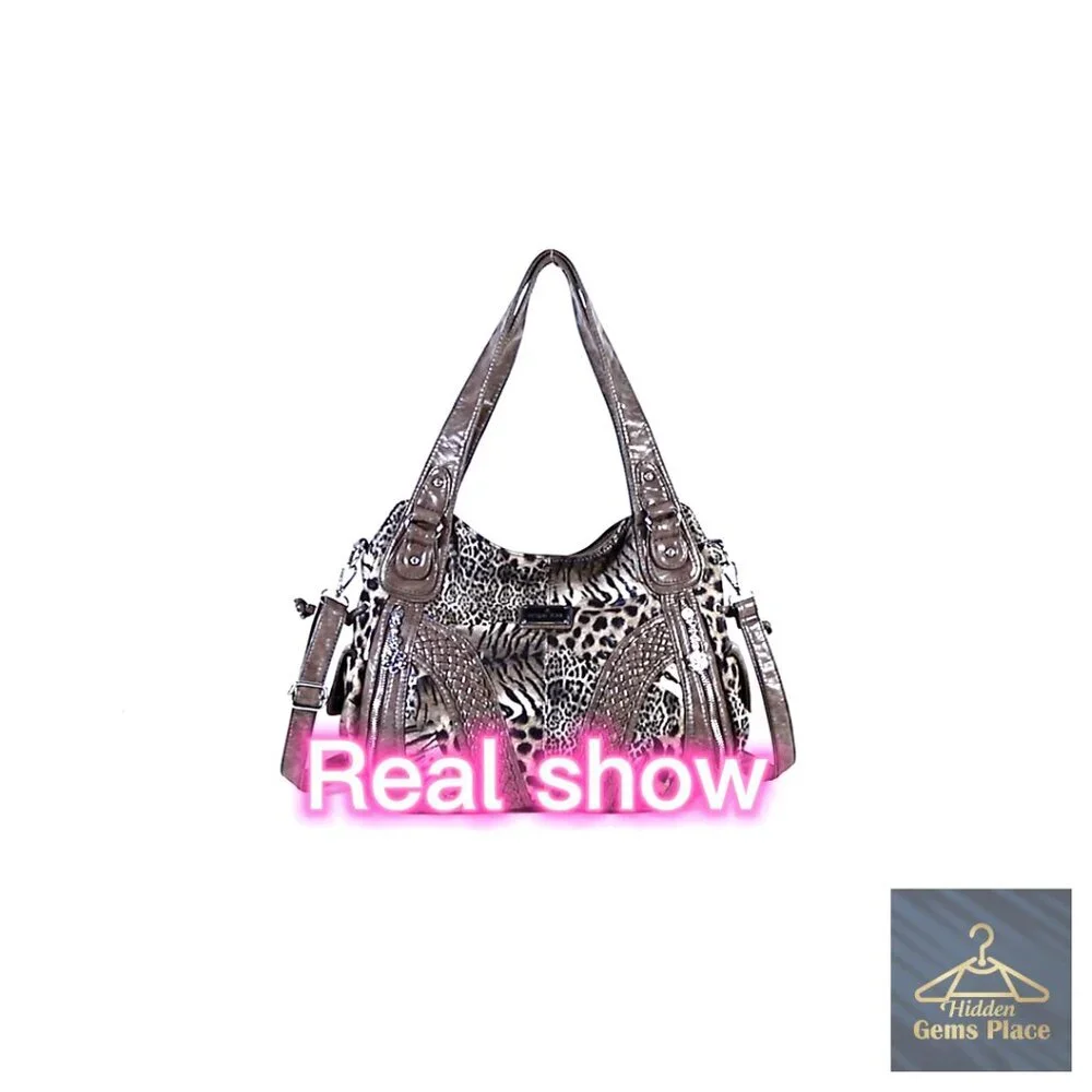 Large Hobo Tote Bag with Adjustable Strap, Multiple Pockets, PU Leather